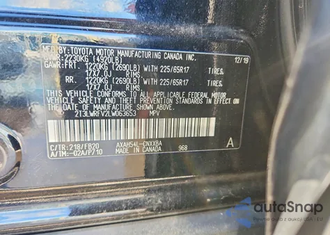 2020 Toyota Rav4 Le z USA, uszkodzony, nr VIN 2T3LWRFV2LW063653